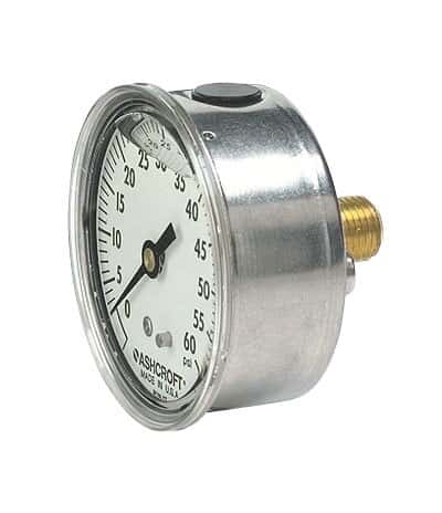 Ashcroft 30052.5 Commercial Gauge with Back Connection, 0 to 100 psi, 2-1/2