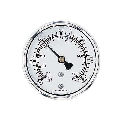 Ashcroft 0 to 100 psi and 0 to 700 kPa Dual-Scale Gauge, Back Connection