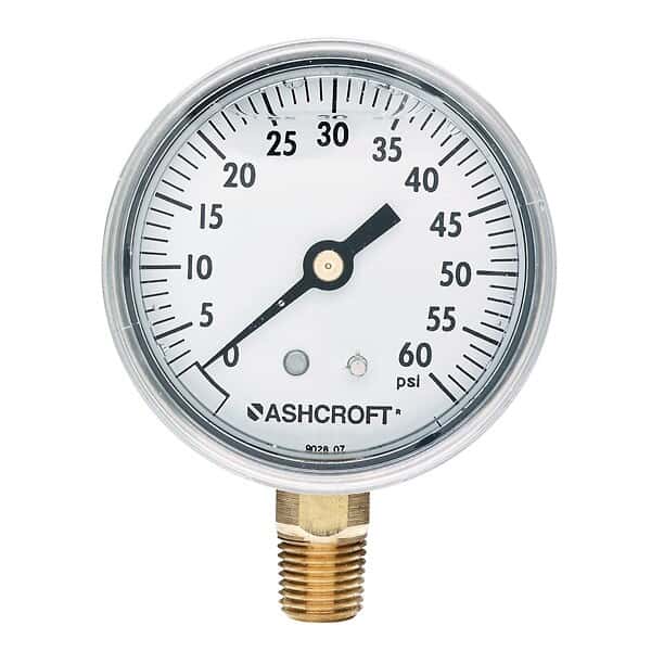 Ashcroft 30,052.5 Commercial Gauge with Bottom Connection, 0 to 100 psi, 2-1/2