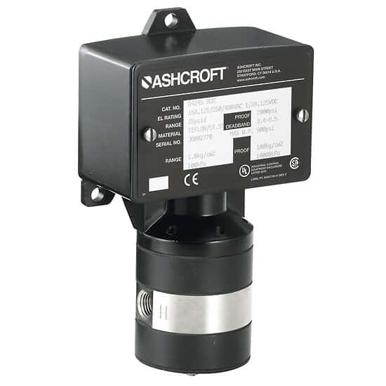 Ashcroft D Series Pressure Switch, 15 PSID, 1/4" NPT(F); Single Set