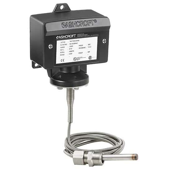 Ashcroft T4 Temperature Switch, Remote Mount, 5'; 75 to 205°F