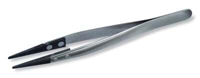 Aven Tools 302-CF Carbon Fiber Tweezer, Straight, Broad Tips, 2.2 mm (0.09