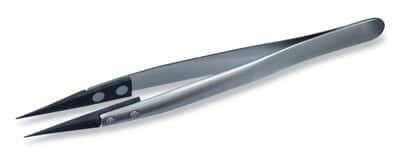 Aven Tools 304-CF Carbon Fiber Tweezer, Straight, Ultra-Fine Tips, 0.6 mm (0.024