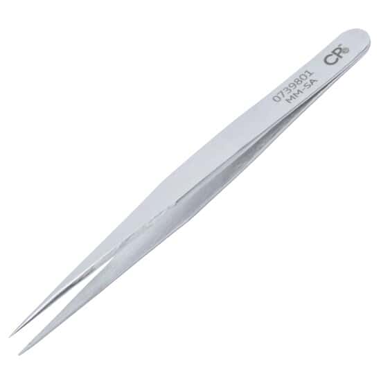 Aven Tools Precision Stainless Steel Tweezers, Straight Precise, Straight Tip, MM-SA, 130mm