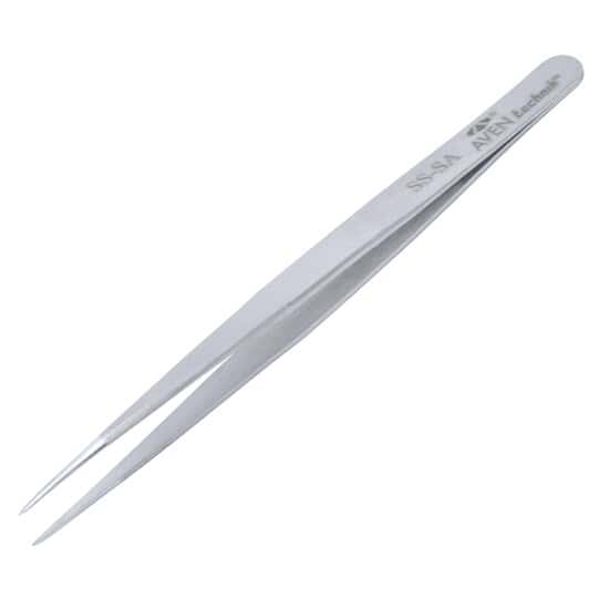 Aven Tools Tweezers, Stainless Steel, Straight, Narrow, Long Fine Tips, 5-1/2
