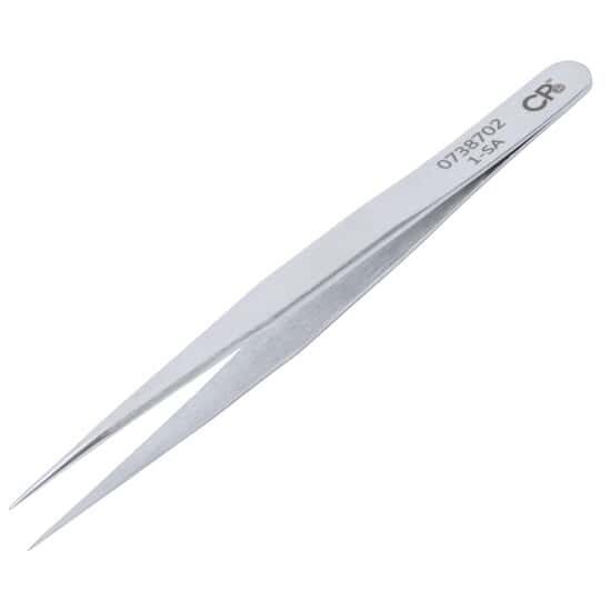 Aven Tools Precision Stainless Steel Tweezers, Straight Fine Tips, 1-SA, 120 mm