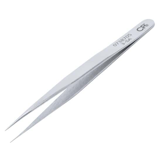 Aven Tools Precision Stainless Steel Tweezers, Straight Ultra Fine Tips, 3-SA, 120mm