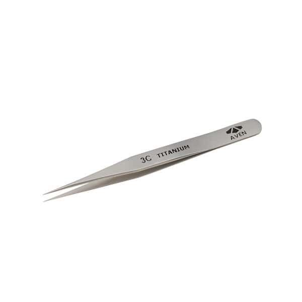 Aven Tools Titanium Precision Smooth Ultra-Fine Tip 3C Tweezers, 4.75