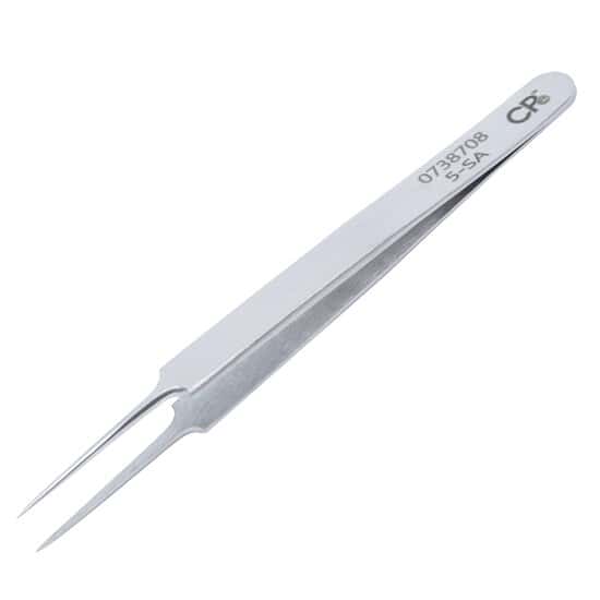Aven Tools Precision Stainless Steel Tweezers, Tapered Extra Fine Tips, 5-SA, 110mm