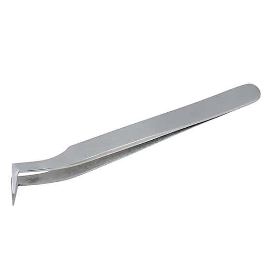 Aven Tools Precision Stainless Steel Tweezers, Bent Tips, 6-SA, 110mm