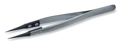 Aven Tools 5-CF Carbon Fiber Tweezer, Straight, Ultra-Fine Tips, 0.5 mm (0.02
