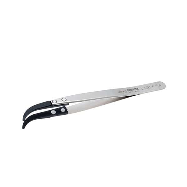 Aven Tools 7-CGF Carbon Fiber Tweezers, Curved, Fine Tips, 0.6 mm (0.024