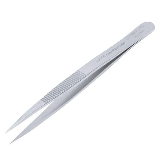 Aven Tools Precision Stainless Steel Tweezers, Serrated Handle, Strong Tips, AC-SA-B, 110 mm