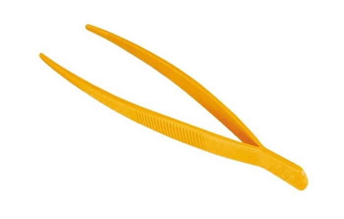 Azlon 516555-0004 Heavy-Duty PMP Serrated Rounded Tip Tweezers, 9.75