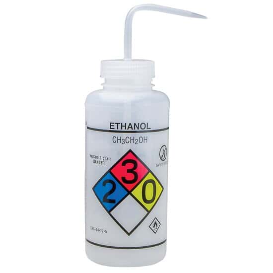 BelArt F124320019 GHS Labeled SafetyVented Ethanol Wash Bottles