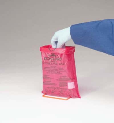 Bel-Art Desktop Autoclavable HDPE Biohazard Bags, 8.5 x 11