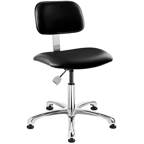 Bevco 4000CR BLK Clean Room Vinyl Chair, 16.5
