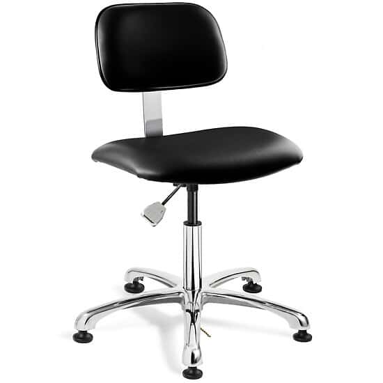 Bevco 4050E3-BLK Desk Height ESD/ISO 6 Cleanroom Black Vinyl Chair; AL Base