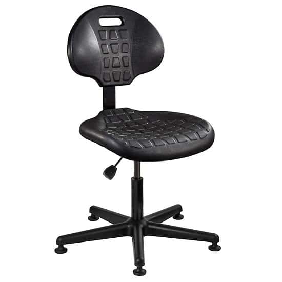 Bevco 7000-BLK Everlast Desk Height Chair, Black Polyurethane, Nylon Base, Non-Tilt