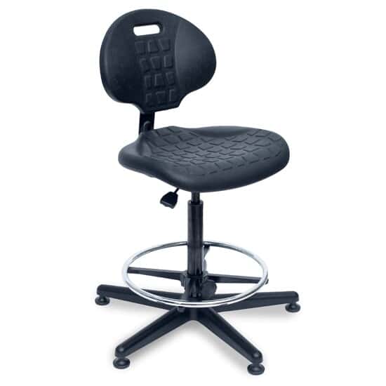 Bevco 7500-BLK Tall Height Polyurethane Chair, Black, Nylon Base, Non-Tilt