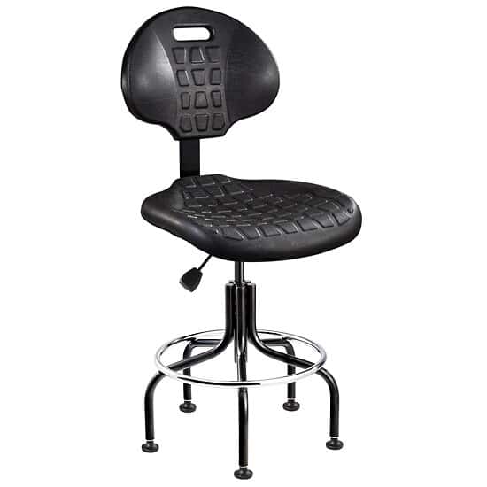 Bevco 7600-BLK Everlast Tall Height Chair, Black Polyurethane, Tubular Steel Base, Non-Tilt