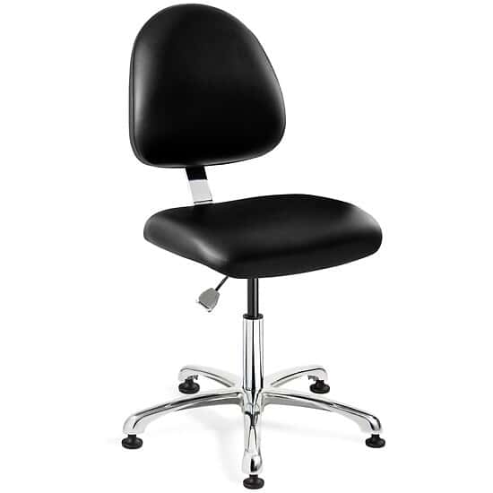Bevco 9050M-C1 BLK Cleanroom Chair, Deluxe Vinyl, 17