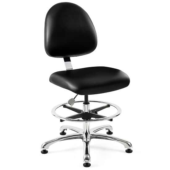 Bevco 9550M-C4 BLK Cleanroom Chair, Deluxe Vinyl, 24