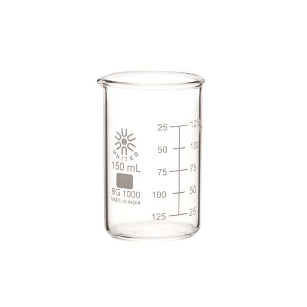 Borosil BG1000-150 Beaker, glass, low form, 150 mL, 12/pk