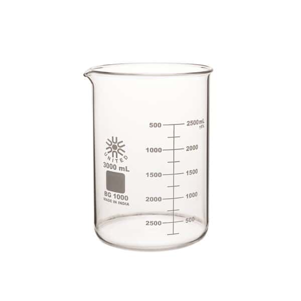 Borosil BG1000-3000 Beaker, glass, low form, 3000 mL, 1/pk