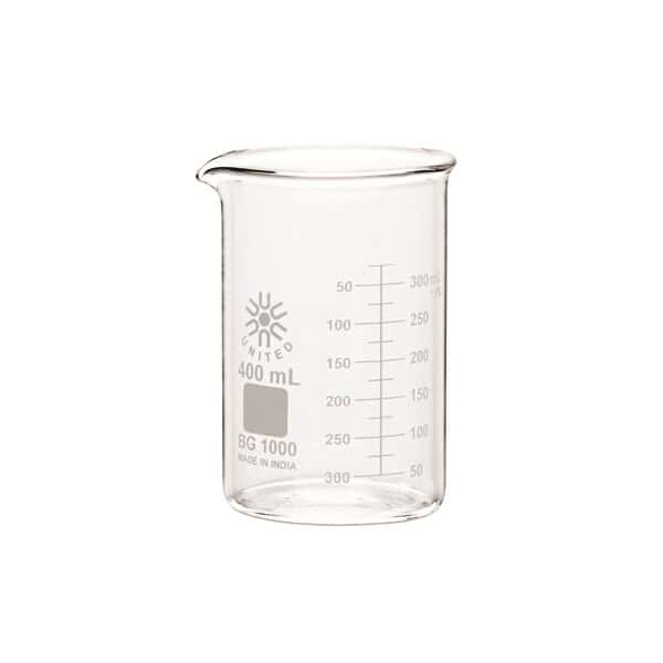 Borosil BG1000-400 Beaker, glass, low form, 400 mL, 12/pk