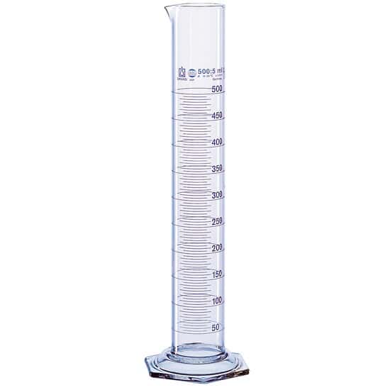 BrandTech BLAUBRAND® Graduated Cylinder, Glass, Tall Form, Class A, 500 mL; 2/PK