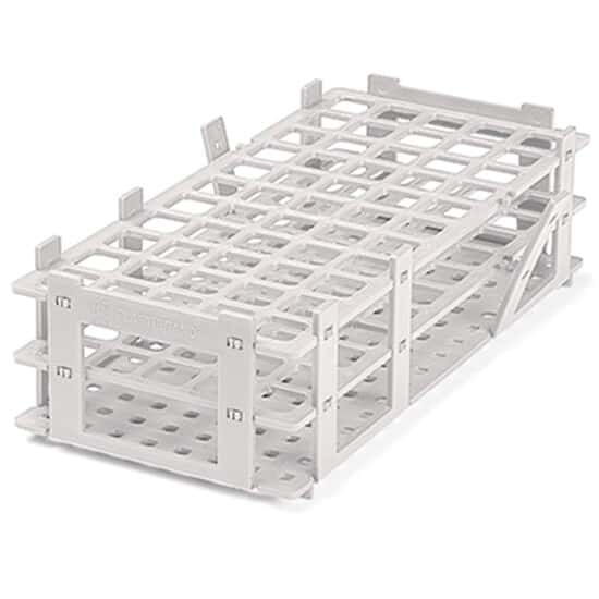 BrandTech 4340040 Test Tube Rack, Polypropylene, White, 21 Tubes up to 30 mm dia.; 5/PK