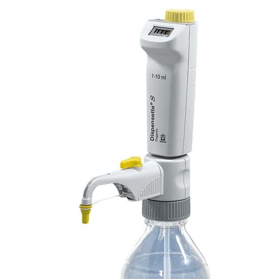 BrandTech Dispensette® S Organic Bottletop Dispenser, Digital Adjustable, with Recirculation Valve, 1-10 mL