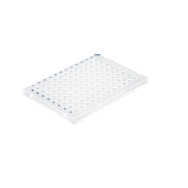 BrandTech BIO-CERT® PCR Plate, 96-Well, Clear, Semi-Skirted, Standard Profile, Non-Elevated Well Rim, 0.2 mL; 50/Pk