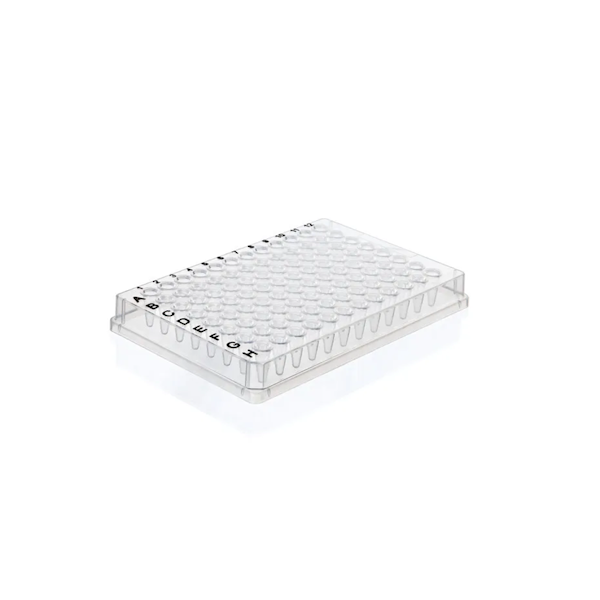 BrandTech BIO-CERT® PCR Plate, 96-Well, Clear, Full Skirt, Low-Profile, Non-Elevated Rim, 0.15 mL; 50/Pk