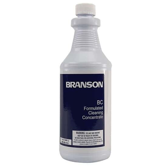 Branson BC-QT Buffing Compound Remover/Caustic Free Cleaner (tripoli, rouge, lime, diamond tripoli, etc), One Quart Bottle; 12/CS