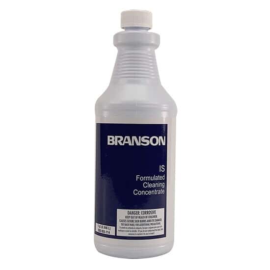 Branson IS-QT Industrial Strength Caustic Free Alkaline Cleaner (heavy greases/oils/lubricants), One Quart Bottle; 12/CS