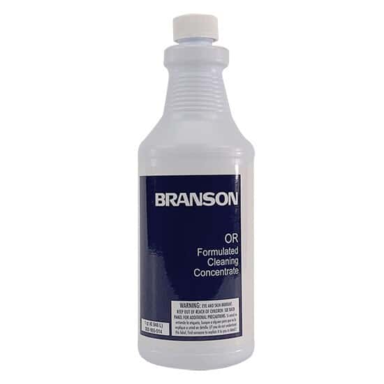 Branson OR-QT Oxide Remover Cleaner (general soils, fingerprints, cerium oxide, pitch, waxes), One Quart Bottle; 12/CS