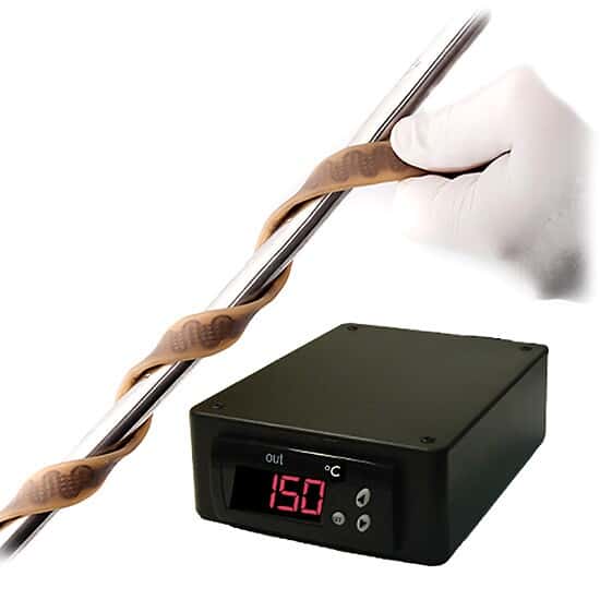 BriskHeat SDCJCA-BS0051020L Silicone Rubber Heating Tape with SDC Temp Controller, 0.5 in x 2 ft (13 mm x 0.6 m), 52 Watts, °C Temp Display; 120 VAC
