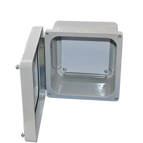 Bud Industries NF 6610 NEMA 4X Fiberglass Box with Screw Cover and Mounting Brackets