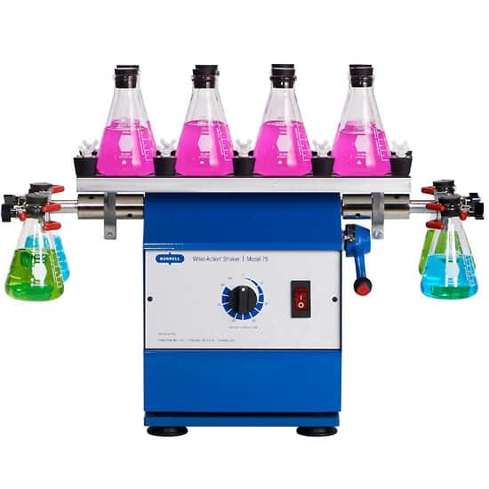 Burrell 075-765-12-36 Wrist-Action Shaker, 4 Flask Side Arm, 8 Flask Platform, 230VAC, 50Hz