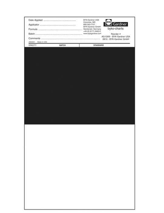 BYK-Gardner PA-2810 byko-charts for Opacity, 5.50