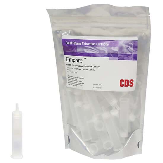 CDS Analytical Empore™ SPE Cartridge, C18, 50µm, 10mm/6mL; 90/Case from ColeParmer