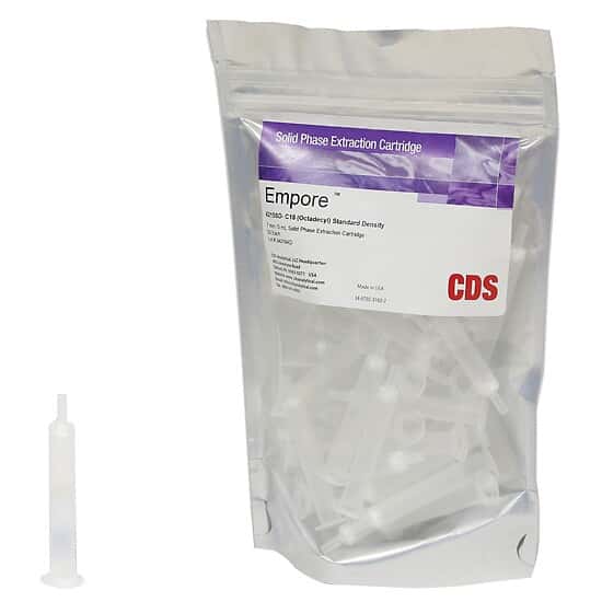 CDS Analytical Empore™ SPE Cartridge, C18, 50µm, 7mm/3mL; 150/Case from ColeParmer United Kingdom