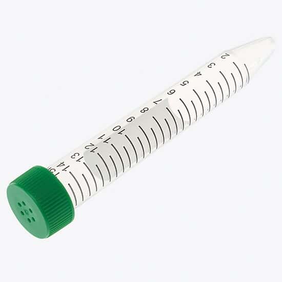 CELLTREAT Scientific Products 229472 Bio-Reaction Centrifuge Tube, 15 mL, Vented Cap, Foam Rack, Sterile; 300/Cs