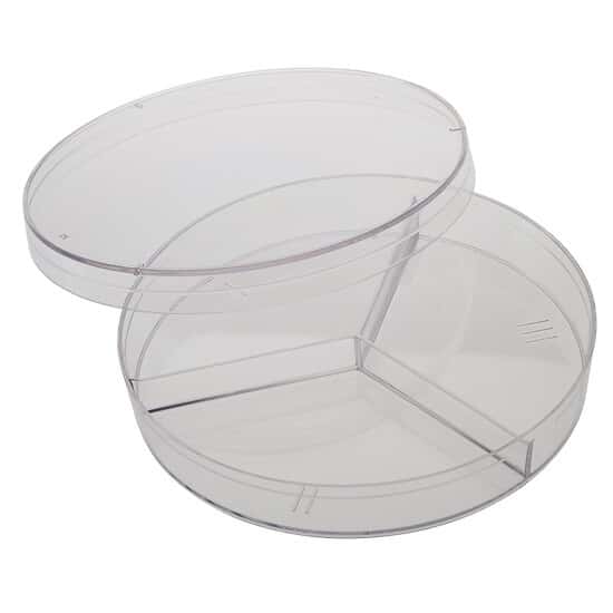 CELLTREAT Scientific Products 229683 Triple Compartment Sterile Petri Dishes, 100 x 15 mm; 500/cs