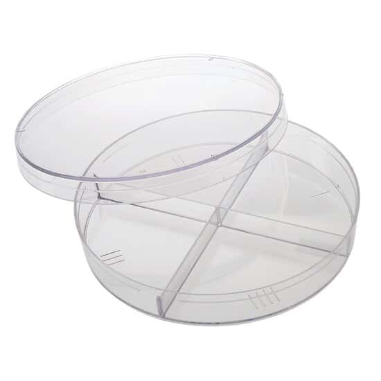 CELLTREAT Scientific Products 229684 Quad Compartment Sterile Petri Dishes, 100 x 15 mm; 500/cs