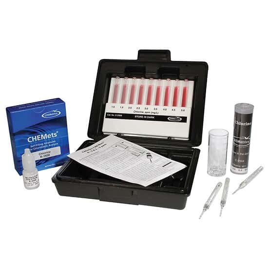 Chemetrics K2504 Test Kit Chlorine 0 to 1, 1 to 5 ppm Range s from