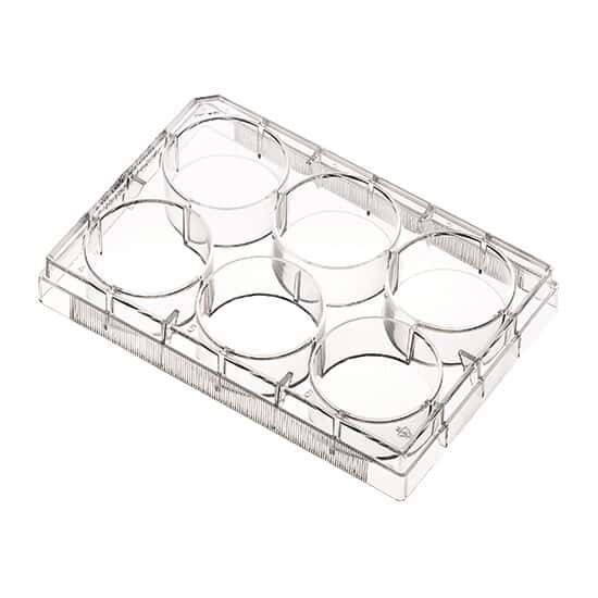 Cole-Parmer Cell and Tissue Culture Plates with Lid, Sterile, Polystyrene, Treated, 6-Well; 100/CS