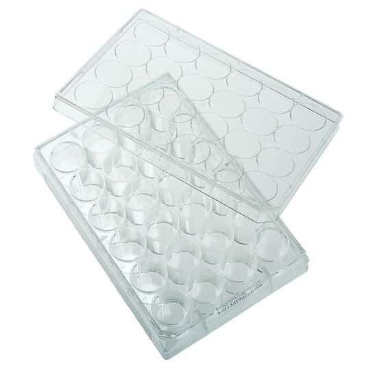 Cole-Parmer Cell and Tissue Culture Plates with Lid, Sterile, Polystyrene, Untreated, 24-Well; 100/CS